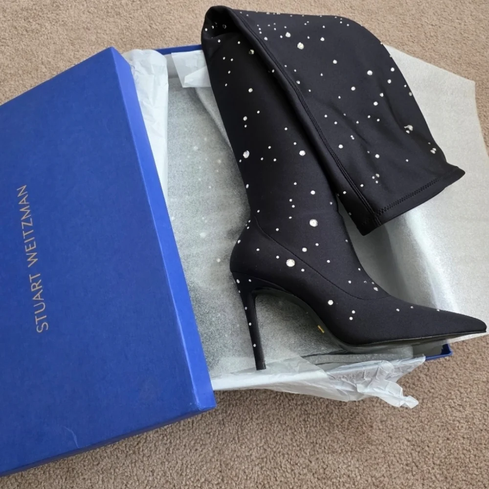 STUART WEITZMAN Over The Knee Boots Black Size 8 New